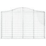 vidaXL Paniers à gabions arqués 13 Pièces 200x30x120/140 cm Fer galvanisé