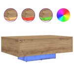 Table Basse vidaXL avec Lumières LED en Chêne Artisanal 85x55x31 cm