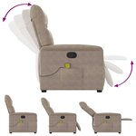 vidaXL Fauteuil inclinable de massage taupe tissu microfibre
