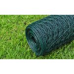 vidaXL Grillage Acier galvanisé et revêtement en PVC 25 x 1 m Vert