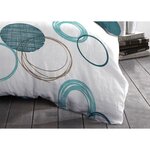 Parure de couette - couette 240 x 260 cm + 2 taies d'oreiller 63 x 63 cm - Bleu canard