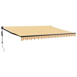 vidaXL Auvent rétractable automatique jaune et blanc 4 5x3 m