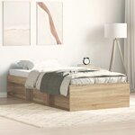 vidaXL Cadre de lit sans matelas chêne sonoma 75x190 cm