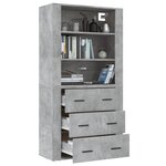 vidaXL Buffet haut Gris béton Bois d'ingénierie