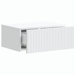 vidaXL Cabinet de chevet mural avec tiroir Blanc 49 x 34 5 x 20 cm