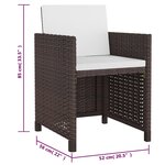 vidaXL Ensemble à manger d'extérieur 5Pièces avec coussins Résine tressée