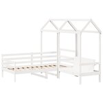 vidaXL Ensemble de lit de jour et de banc et toit sans matelas blanc