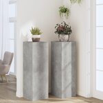 vidaXL Supports pour plantes 2 Pièces gris béton bois d'ingénierie