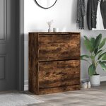 vidaXL Armoire à chaussures chêne fumé 80x34x96 5 cm bois d'ingénierie