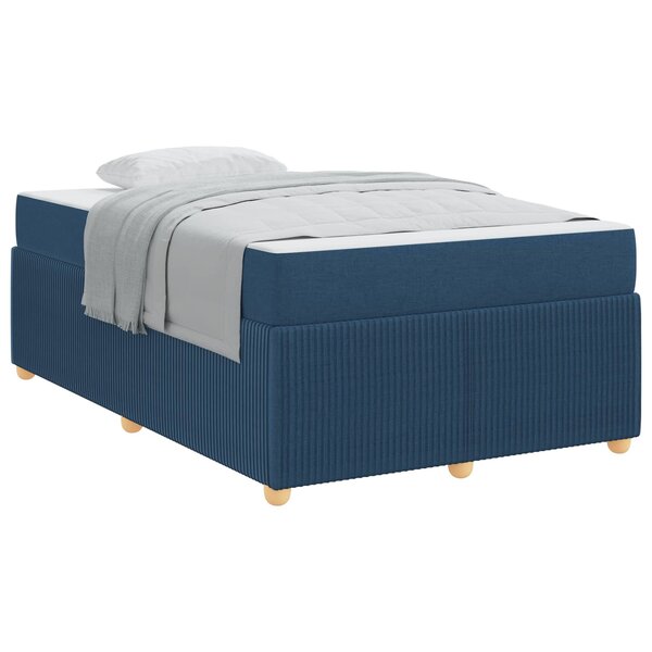 vidaXL Cadre de lit avec matelas Bleu 120 x 200 cm tissu