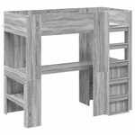 vidaXL Cadre de lit superposé avec bureau Gris Sonoma 80 x 200 cm