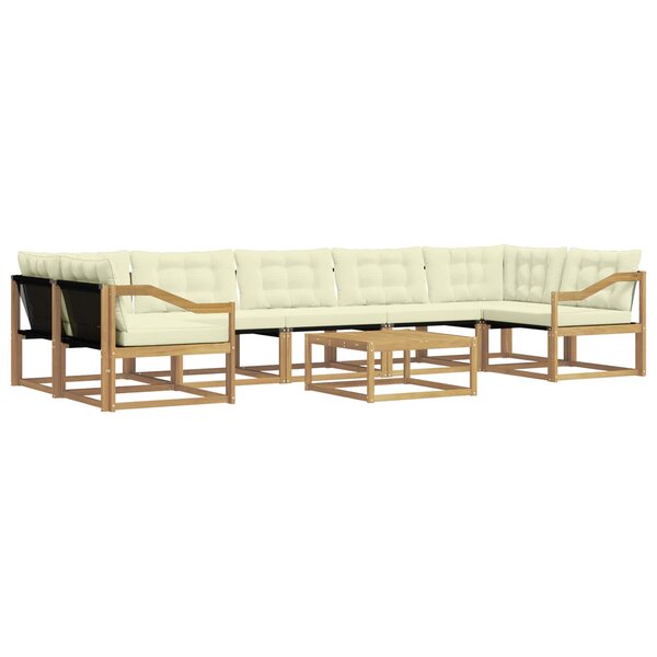 vidaXL Ensemble de canapés d'extérieur 8 Pièces Blanc et crème