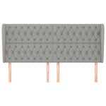 vidaXL Tête de lit avec oreilles Gris clair 183x23x118/128 cm Tissu