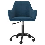 Vidaxl chaises pivotantes à manger lot de 2 bleu velours