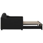 vidaXL Lit de jour avec lit gigogne noir 90x190 cm tissu