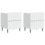 vidaXL Cabinet de chevet avec tiroir 2 Pièces Blanc 43 x 34 5 x 49 5 cm