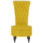 vidaXL Chaise à dossier haut jaune velours conception de bouton