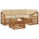 vidaXL Ensemble de canapés d'extérieur 5 Pièces Naturel et Beige
