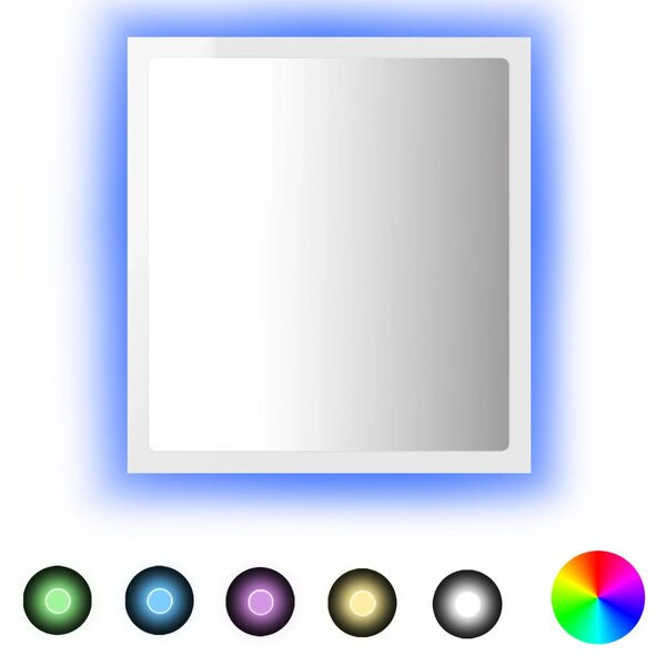 vidaXL Miroir à LED de bain Blanc brillant 40x8 5x37 cm Acrylique