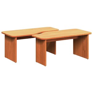 vidaXL Table basse 2 Pièces Marron cire 100 x 69 x 35.5 cm
