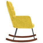 vidaXL Chaise à bascule Jaune Velours