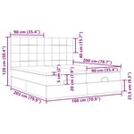 VidaXL Cadre de lit ottoman avec matelas noir 180x200cm velours