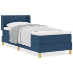 vidaXL Lit à Ressorts avec matelas Bleu 80 x 200 cm tissu
