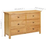 vidaXL Commode 105x33 5x73 cm Bois de chêne massif