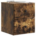 vidaXL Cabinet de chevet mural 2 Pièces Chêne fumé 34 5 x 33 x 40 cm