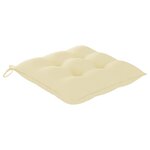 vidaXL Chaises pliantes avec coussins blanc crème  8 pièces  en teck massif