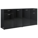 vidaXL Buffet Noir brillant 160x36x75 cm Aggloméré