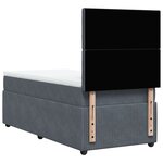 vidaXL Sommier à lattes de lit et matelas Gris foncé 90x190 cm Velours