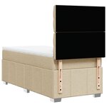vidaXL Sommier à lattes de lit et matelas Crème 90x190 cm Tissu