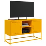 vidaXL Meuble TV jaune moutarde 100 5x39x60 5 cm acier