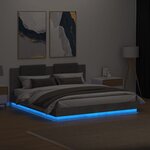 vidaXL Cadre de lit avec LED sans matelas gris béton 160x200 cm