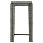 vidaXL Table de bar de jardin Gris 60 5x60 5x110 5 cm Résine tressée