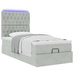 vidaXL Cadre de lit ottoman et matelas gris clair 100x200 cm velours