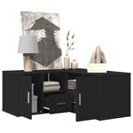vidaXL Armoire d'angle noir 160x40x45 cm bois d’ingénierie