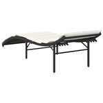 vidaXL Chaise longue avec coussin noir 55x199x50 cm résine tressée