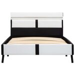 vidaXL Cadre de lit avec LED sans matelas blanc et noir 90x200 cm