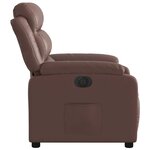 vidaXL Fauteuil inclinable électrique Marron Similicuir