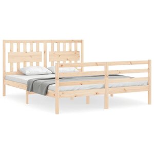 vidaXL Cadre de lit sans matelas 160x200 cm bois massif