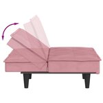 vidaXL Canapé-lit avec porte-gobelets rose velours