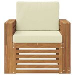 vidaXL Canapé d’extérieur Bois d'acacia massif et polyester Naturel