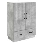 vidaXL Buffet Gris béton 66 x 34 5 x 92 cm Bois d'ingénierie