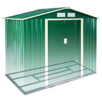 Tectake abri de jardin métal 2 7 m² toiture 2 pans - vert/blanc