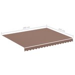 vidaXL Tissu de remplacement pour auvent Marron 3x2 5 m