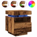 vidaXL Armoire de chevet avec lumières LED vieux bois 40x39x48 5 cm