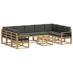 vidaXL Ensemble de canapés d'extérieur 10 Pièces Blanc et anthracite
