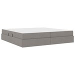 vidaXL Lit avec rangement et matelas Taupe 200 x 200 cm Polyester